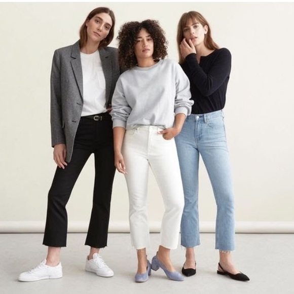 Everlane Denim - Everlane High Rise Kick Crop Jean in White